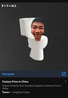 a picture of a toilet with a face on it
