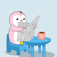 Reading Newspaper Pudgy Penguins GIF - Reading Newspaper Pudgy Penguins Checking Out The News GIFs