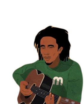 Playing Guitar Robert Nesta Marley Sticker