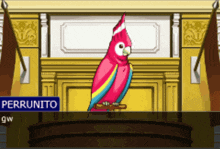 a colorful parrot with the name perrunito on the bottom right