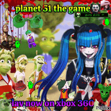 a poster for planet 51 the game shows cartoon characters