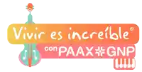 a sign that says vivir es increible con paax gnp on it