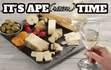 appetizer wine cheese fruit friends