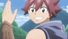 a cartoon character with red hair and a blue hoodie