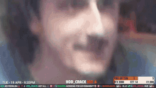 a blurred image of a man 's face with the words vod crack 100 on the bottom