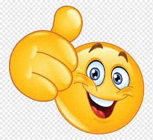 a smiling smiley face is giving a thumbs up sign .