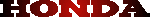 the word honda is written in red letters on a white background