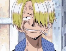 a cartoon character with a cigarette in his mouth and a tattoo on his face