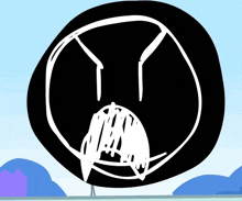 a cartoon drawing of a circle with a face on it