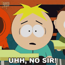 Uhh No Sir Leopold Butters Stotch GIF - Uhh No Sir Leopold Butters Stotch South Park GIFs