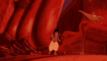 a cartoon character is falling off a cliff with a lightning bolt coming out of his hand .