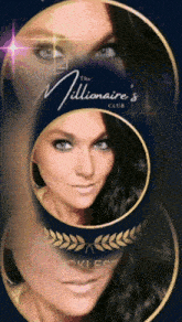 a poster for the millionaire 's club with a woman 's face in the center