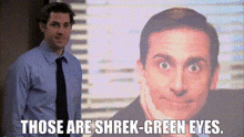 The Office Michael Scott GIF - The Office Michael Scott Shrek Green Eyes GIFs