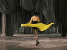 Yellow Twirl GIF - Yellow Twirl Lady GIFs