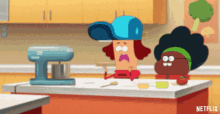 a netflix ad shows two cartoon characters cooking
