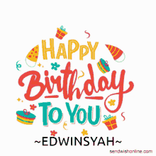 a birthday card with the words happy birthday to you on it