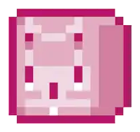a pixel art of a pink square with a white border on a white background