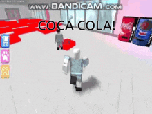 a person in a video game with the words coca cola written on the screen