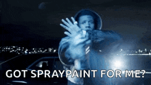 spray paint a boogie wit da hoodie king of my city song spray painting spray paint pointing at the camera