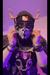 a person wearing a hello kitty hat and a hello kitty face mask