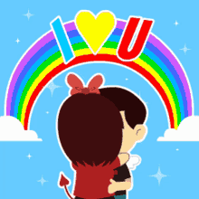 I Love U Rainbow GIF - I Love U Rainbow Kiss GIFs