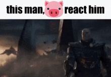 a picture of a man with the words " this man react him " at the top
