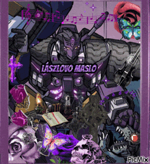 a picture of a robot with laszlovo maslo written on it