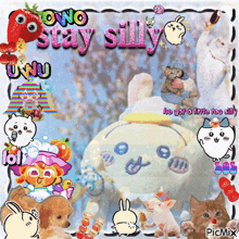 a collage of cartoon characters with the words " stay silly " on top