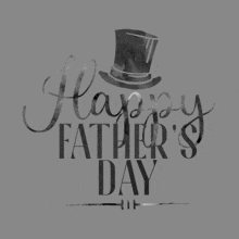 a happy father 's day poster with a top hat