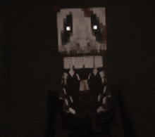 a pixel art of a monster with blood coming out of its mouth and eyes .