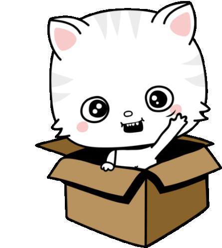 Happy Toofio In A Box Sticker - Toofiothe Cat Schrodingers Cat Waving Stickers