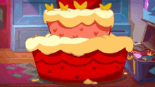 Three Tier Cake Cherry On Top GIF - Three Tier Cake Cake Cherry On Top GIFs