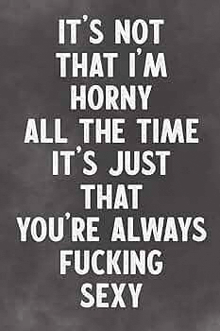 it 's not that i 'm horny all the time . it 's just that you 're always fucking sexy