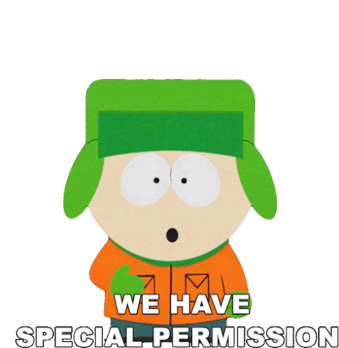 We Have Special Permission Kyle Broflovski Sticker - We Have Special Permission Kyle Broflovski South Park Stickers