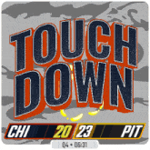 a sign that says touch down with the time of 06:31