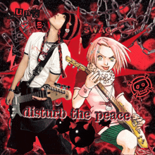 a disturb the peace poster with a man and a girl