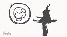 a black and white drawing with the word flipa clip on the bottom right