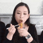 Eating Noddles Tina Yong GIF - Eating Noddles Tina Yong Testing Noddles GIFs