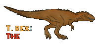 a drawing of a dinosaur with the words t. rex: predator below it