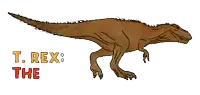 a drawing of a dinosaur with the words t. rex: predator below it