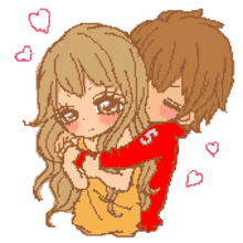 anime hug love couple manga