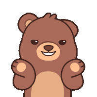 a cartoon drawing of a brown teddy bear with a smile on its face