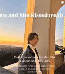 a picture of a man with the words me and him kissed