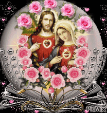 Jesus Christ Maria GIF - Jesus Christ Maria Roses GIFs