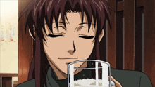 Revy Black Lagoon Anime Drinking GIF