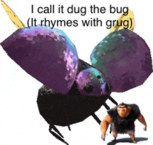 a picture of a bug with the words " i call it dug the bug "