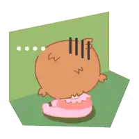 a cartoon character with a surprised look on her face