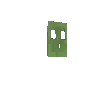 a pixel art drawing of a green cactus with a white face .