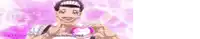 a man in a maid costume is making a heart shape with his hands