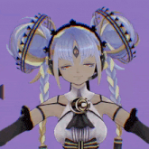 a girl with headphones and a third eye on her head